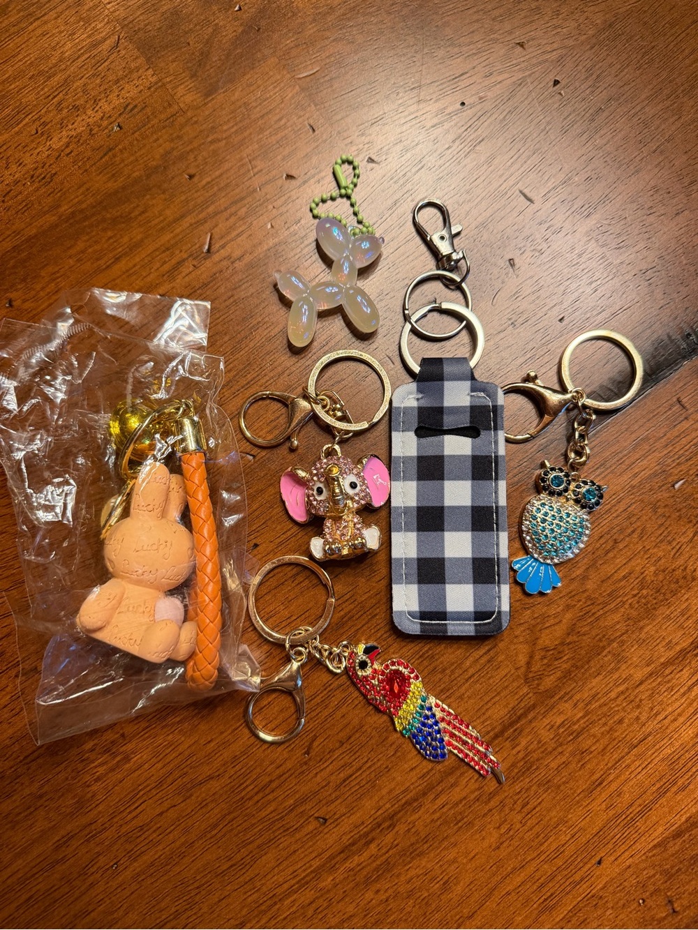 Assorted Charms Key Tags Bag Charms- 6 piece Bundle Set